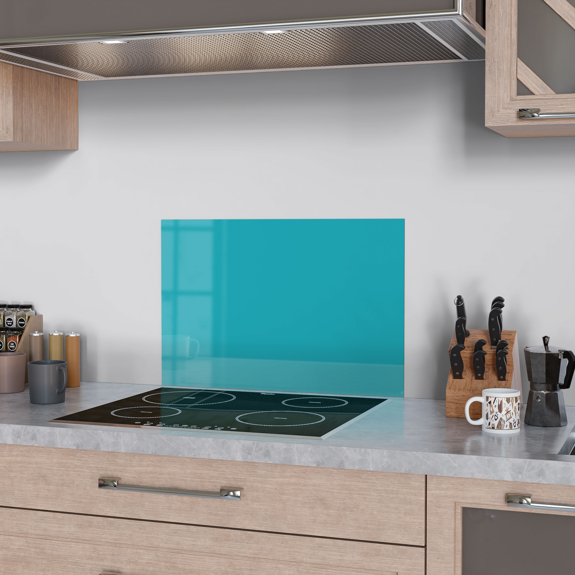 DEQORI Küchenrückwand Glas 'Türkis' Spritzschutz Bad Rückwand Küche, v. Größen - Bild 18 von 56