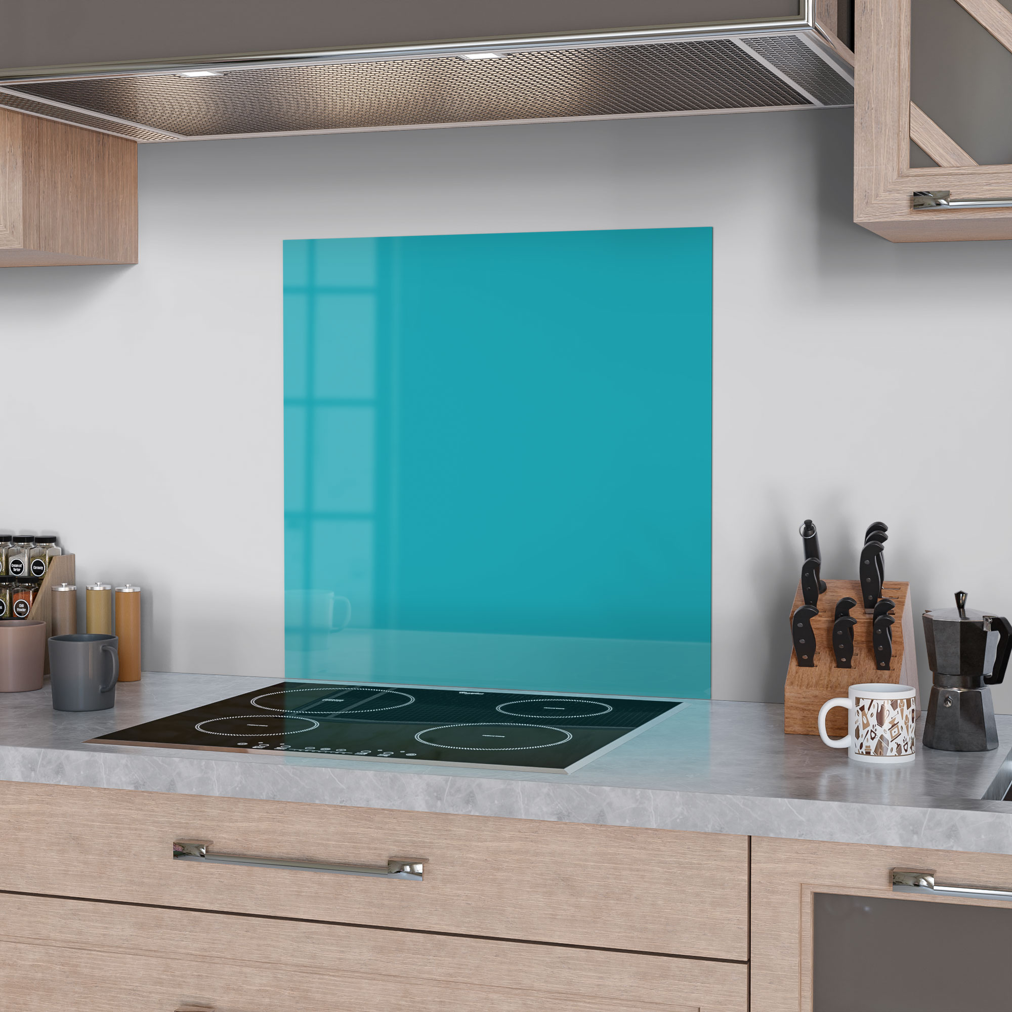 DEQORI Küchenrückwand Glas 'Türkis' Spritzschutz Bad Rückwand Küche, v. Größen - Bild 10 von 56