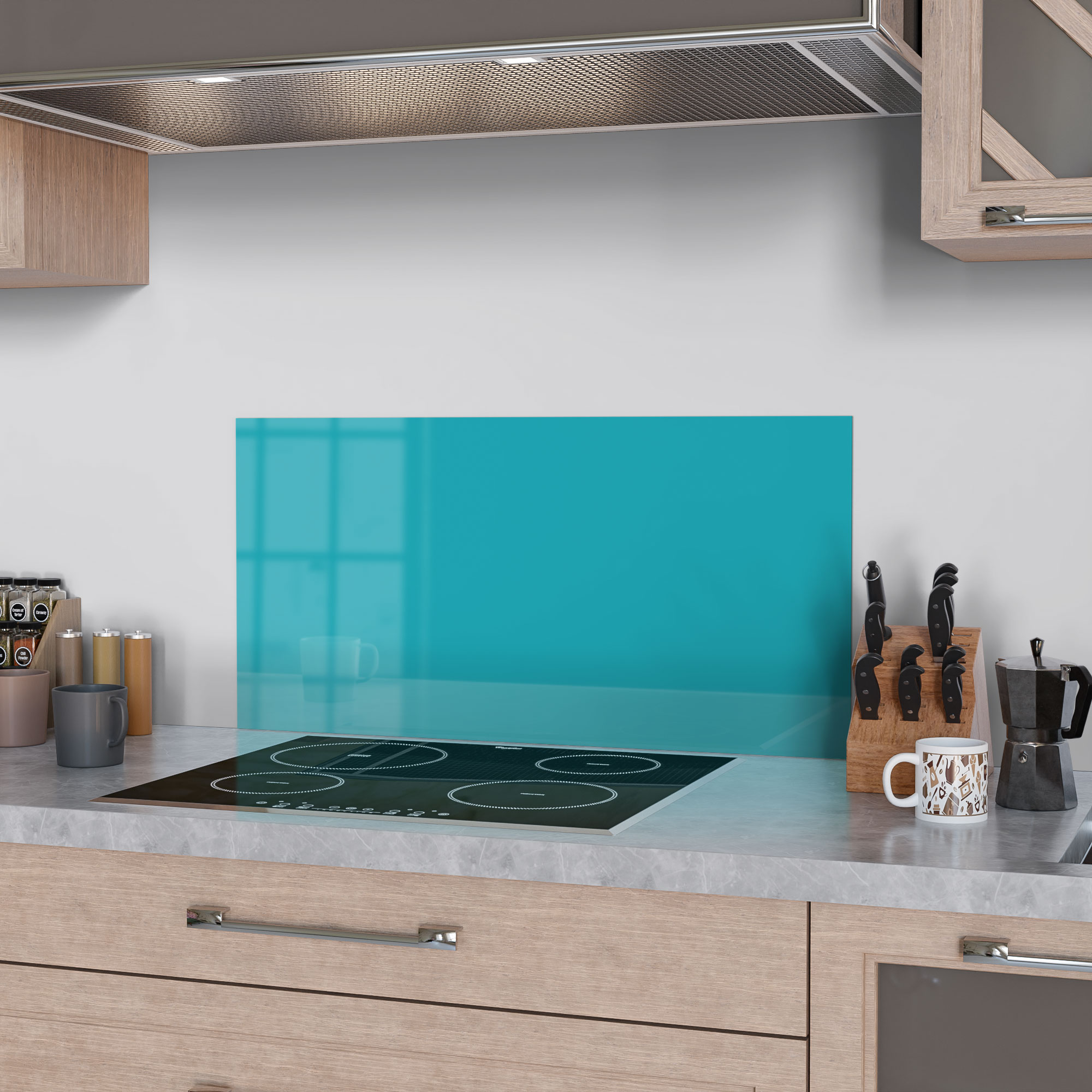 DEQORI Küchenrückwand Glas 'Türkis' Spritzschutz Bad Rückwand Küche, v. Größen - Bild 26 von 56