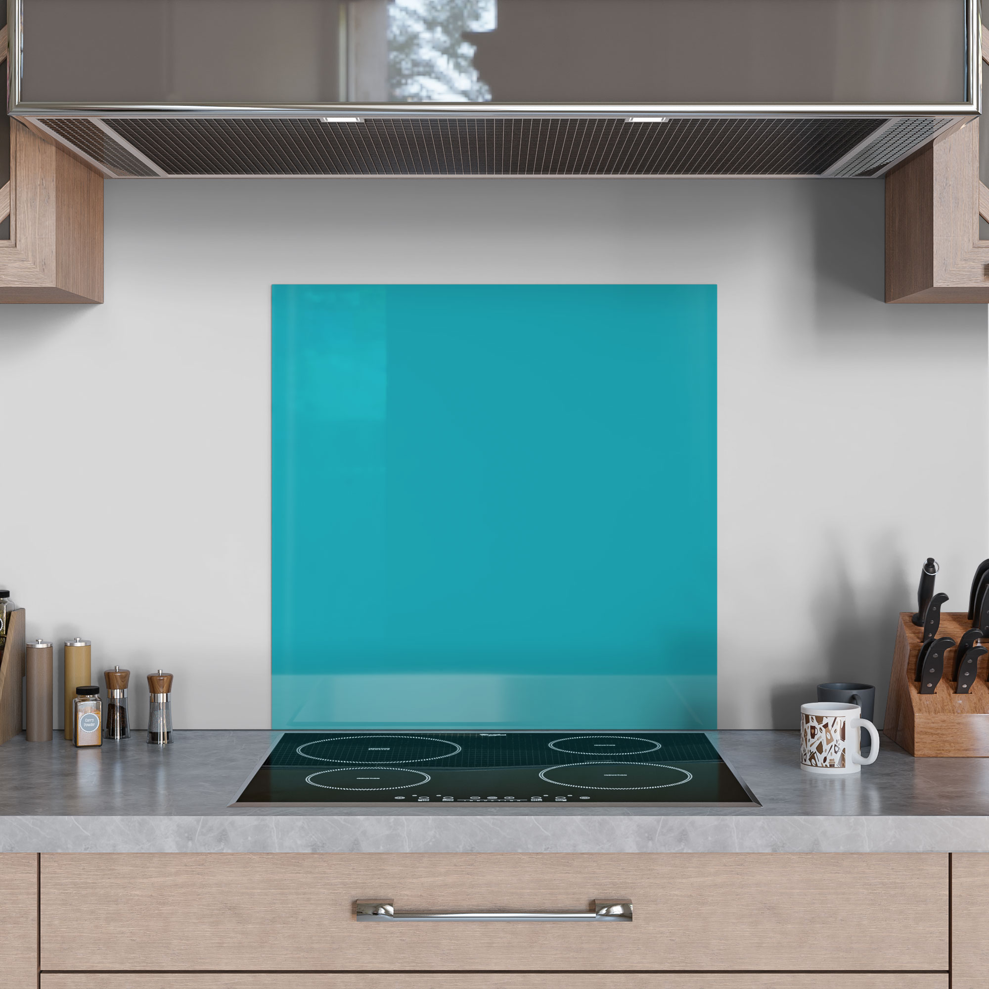 DEQORI Küchenrückwand Glas 'Türkis' Spritzschutz Bad Rückwand Küche, v. Größen - Bild 11 von 56