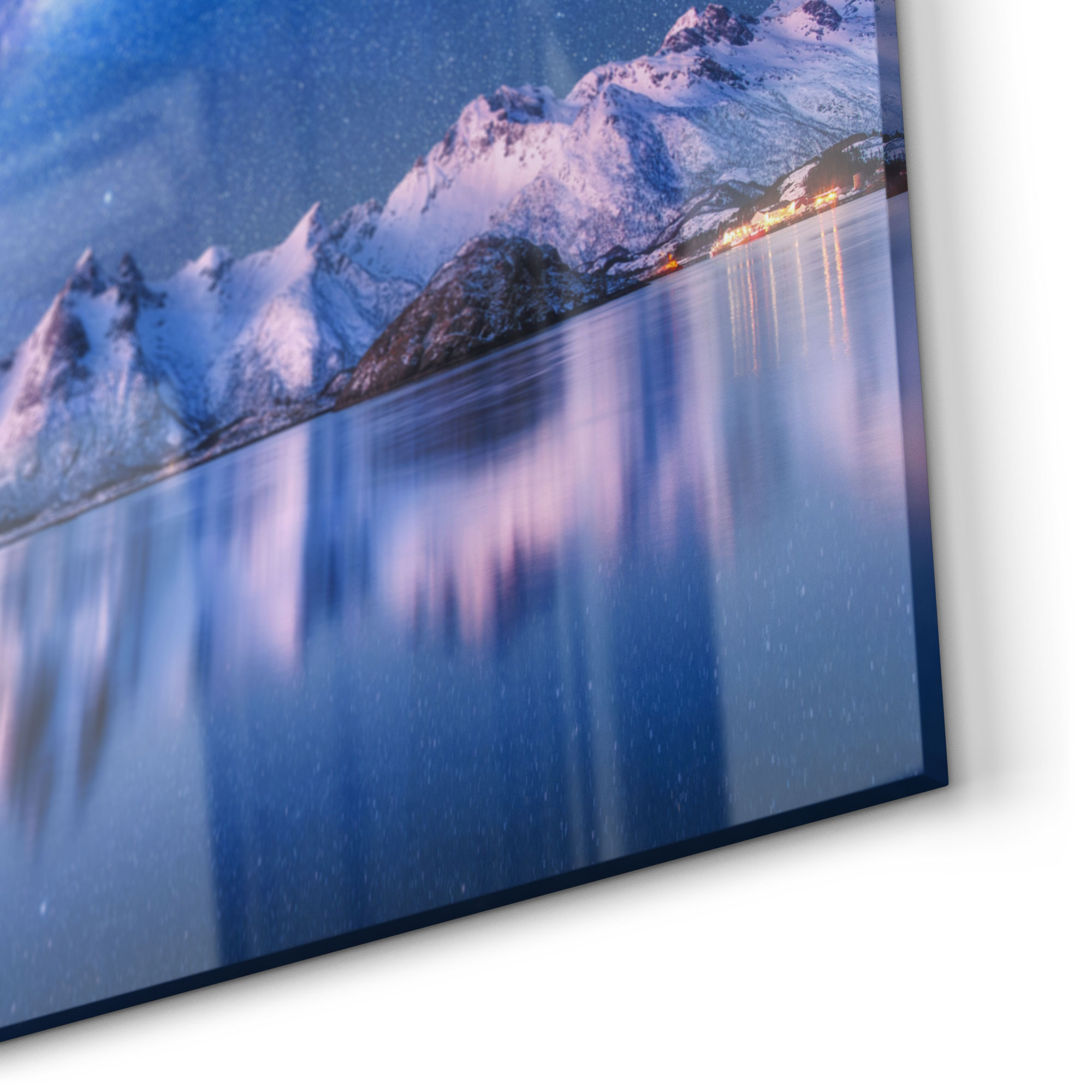 DEQORI Küchenrückwand Glas Galaxis über Fjord Spritzschutz Rückwand, v. Gr.