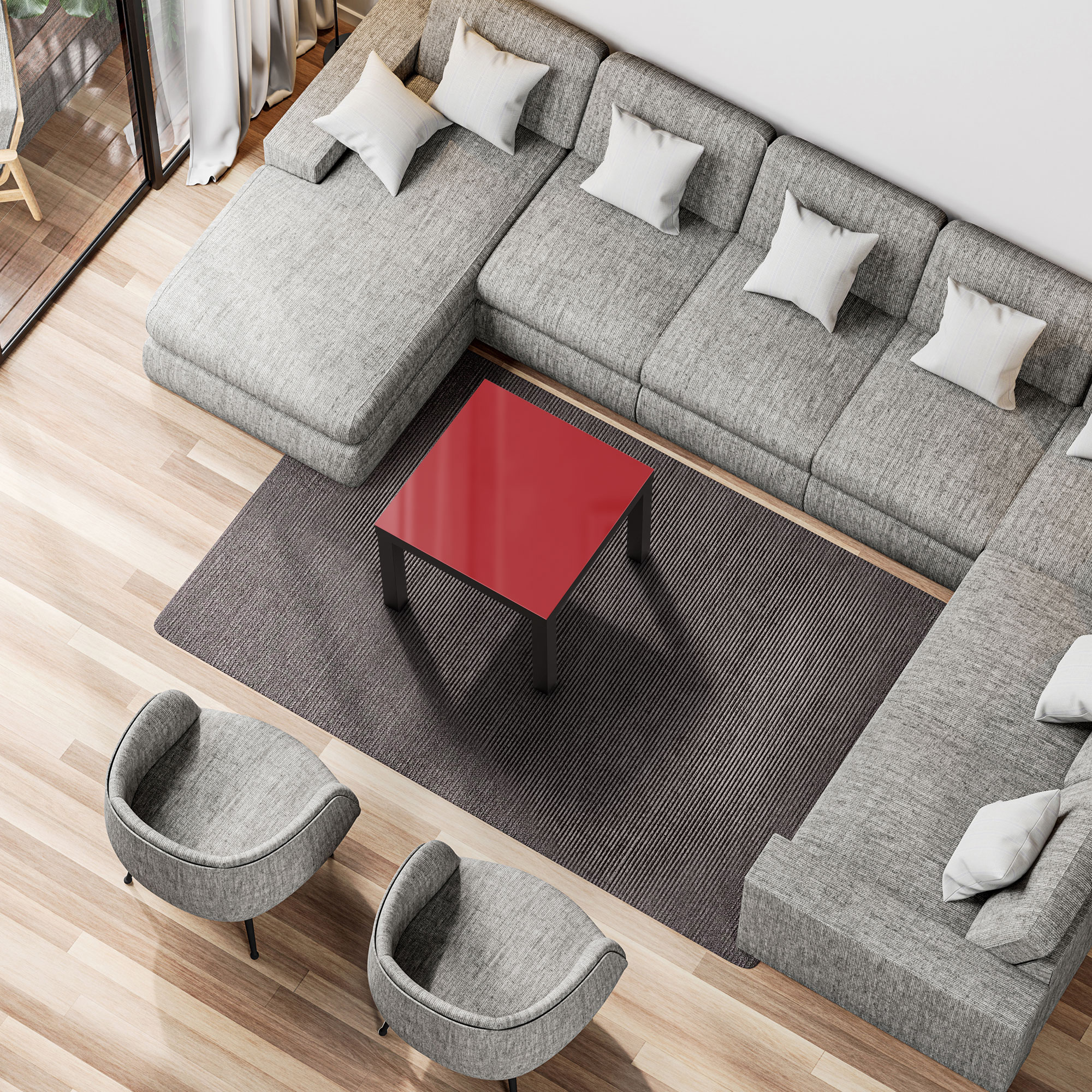 DEQORI Couchtisch Rot Glas Beistelltisch Glastisch modern, versch. Ausf.
