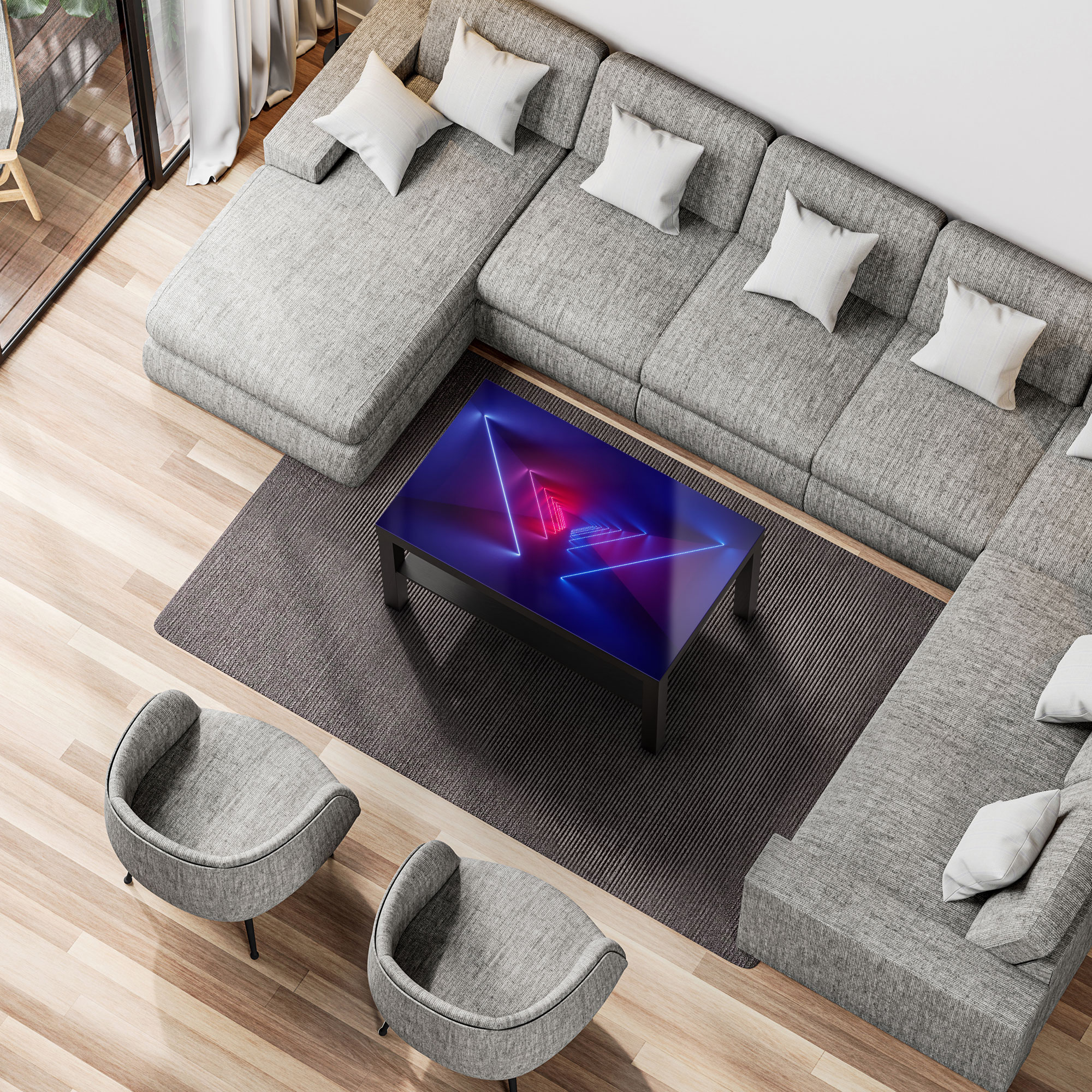 DEQORI Couchtisch Lichtinstallation Glas Beistelltisch Tisch, versch. Ausf.