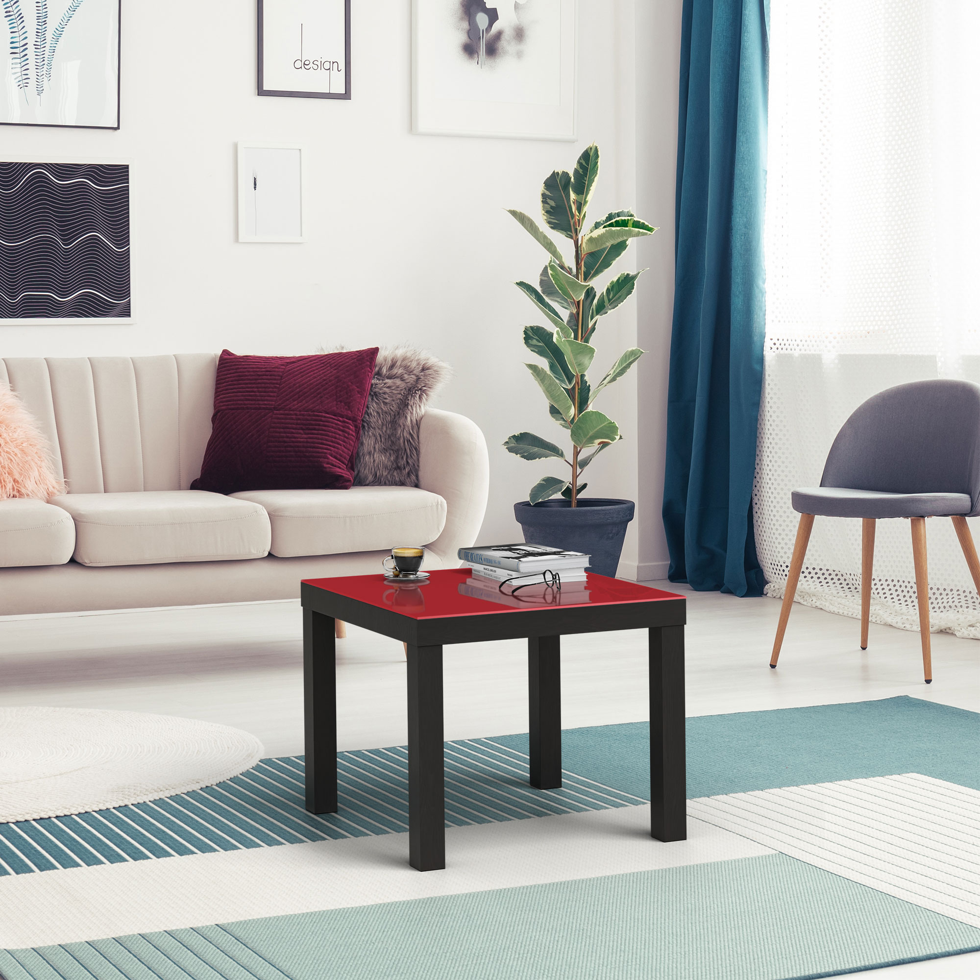 DEQORI Couchtisch Rot Glas Beistelltisch Glastisch modern, versch. Ausf.