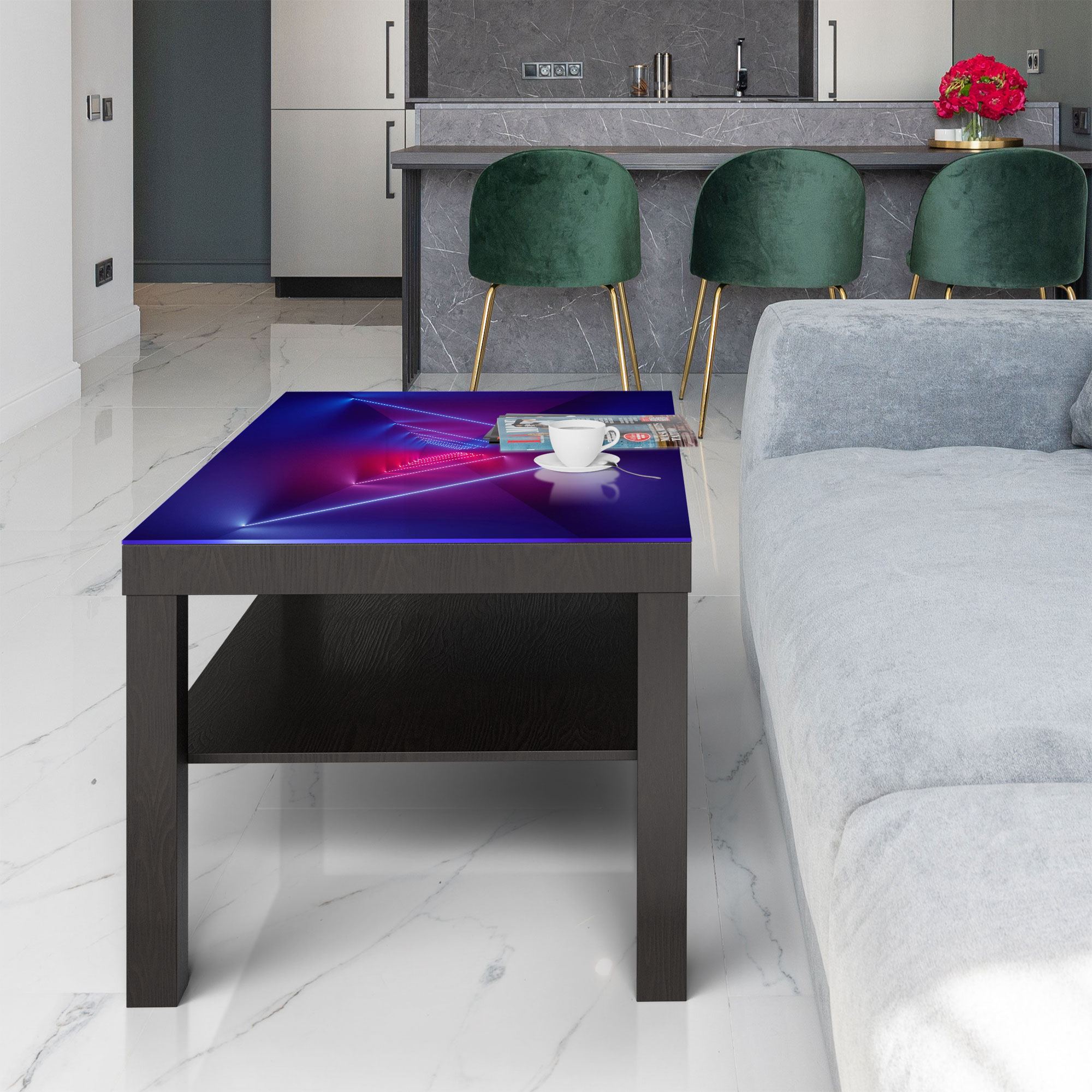 DEQORI Couchtisch Lichtinstallation Glas Beistelltisch Tisch, versch. Ausf.