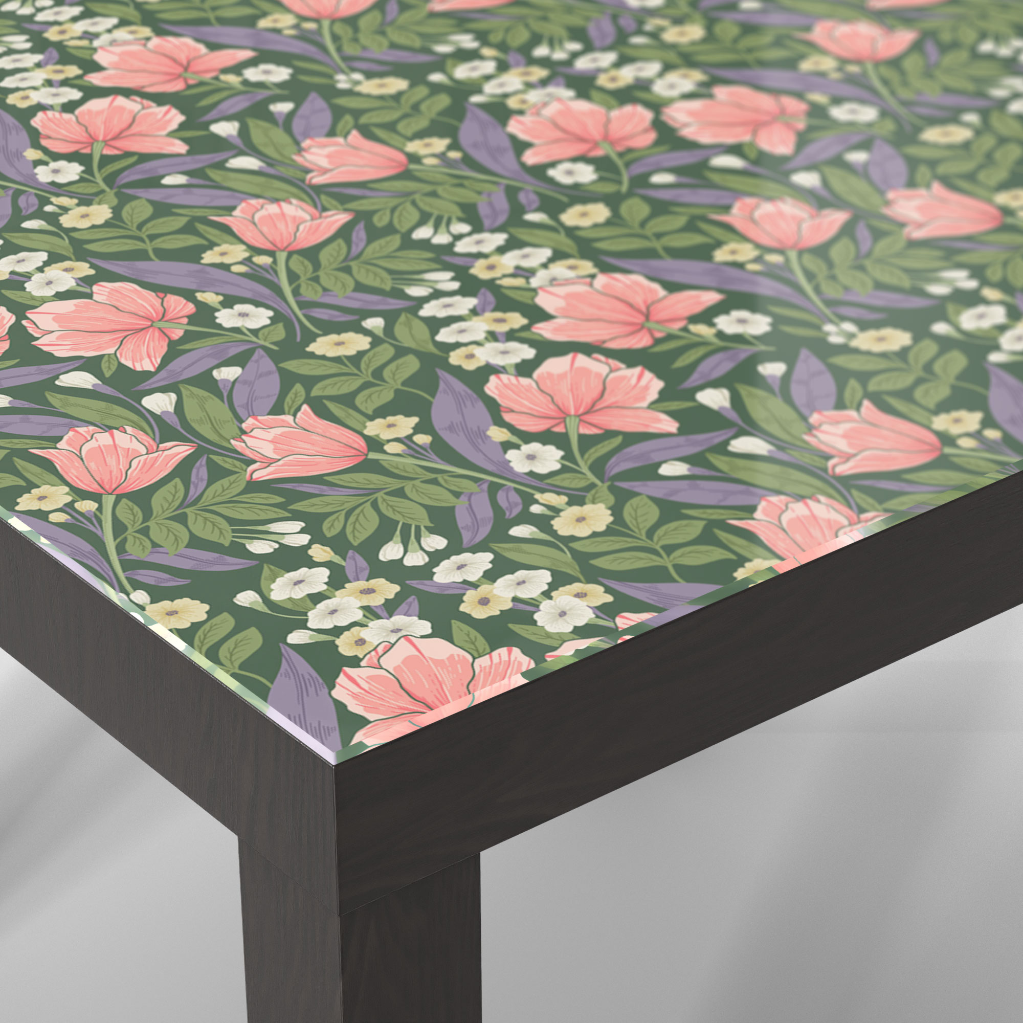 DEQORI Couchtisch Jugendstil-Tapete Glas Beistelltisch Tisch, versch. Ausf.